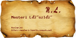 Mesteri László névjegykártya